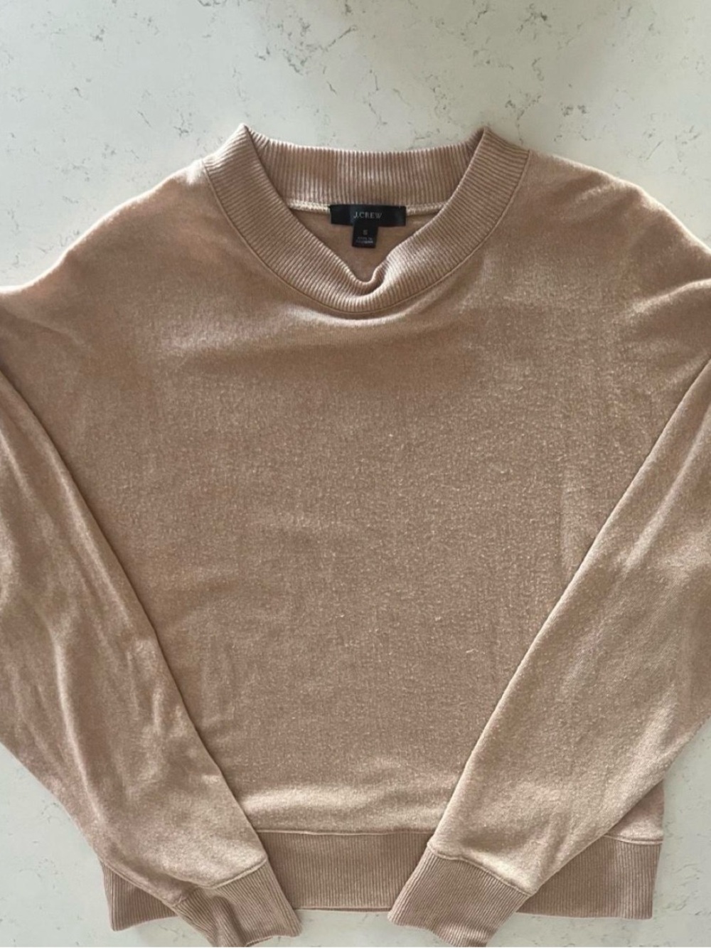 J. Crew Beige Ribbed Crewneck Sweater